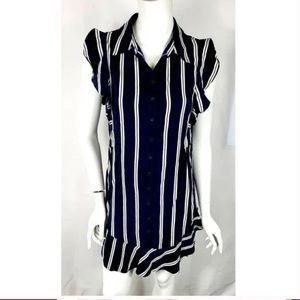 Intermix Ruffle Mini Shirt Dress